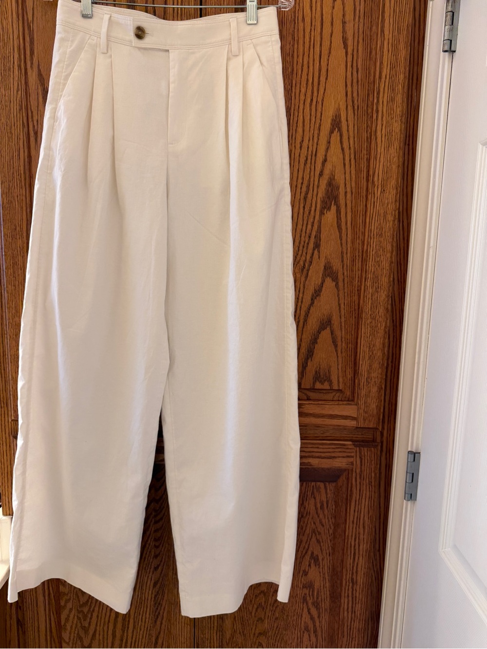 Banana Republic Linen Blend Wide Leg Pants White Size 4 NWT